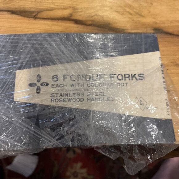 Imperial Vintage Fondue Forks Stainless Steel With Rosewood Handles In Box - Picture 2 of 3